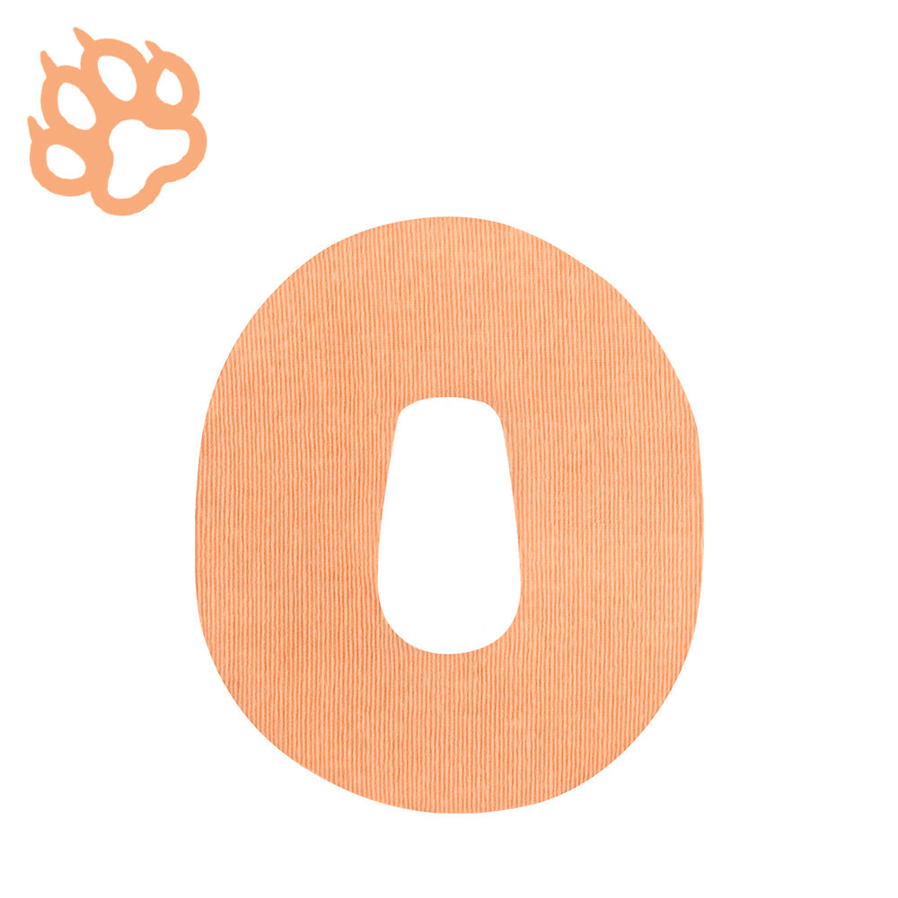 Orange number 0 with a paw print in the upper left corner.