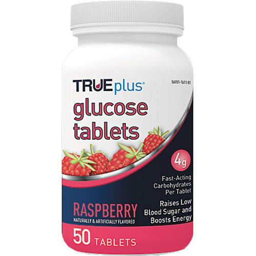 Trueplus Glucose Tablets, Raspberry Flavored