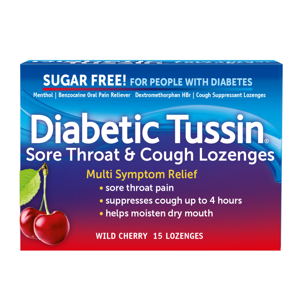 Diabetic Tussin Sore Throat and Cough Lozenges package