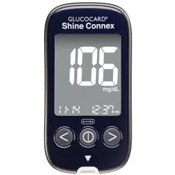 GlucoCard Shine Connex meter.