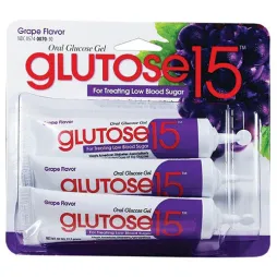 Oral Glucose Gel Glutose 15 Grape Flavor