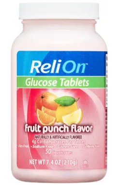 ReliOn Glucose Tablets Fruit Punch Flavor