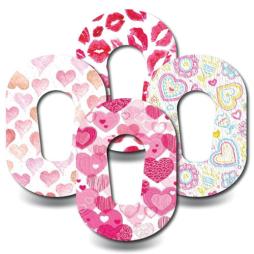 Dexcom G6 Sensor Overlays - Love - Pack of 4 - Freestyle Libre - Diabetes - Stickers - Decals - Adhesive Patch - CGMS - Diabetic Accessories