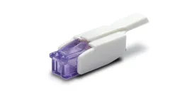 Close up of a violet MicroClot collector by Seventh Sense Biosystems