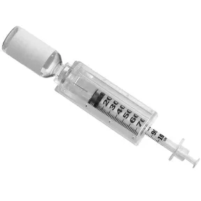Syringe with vial adapter.
