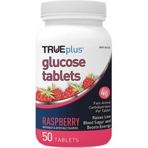 Trueplus Glucose Tablets, Raspberry Flavored