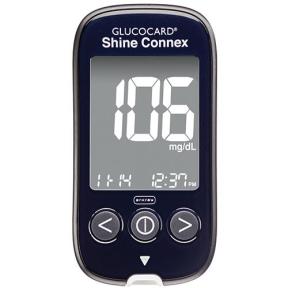 GlucoCard Shine Connex meter.