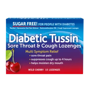 Diabetic Tussin Sore Throat and Cough Lozenges package