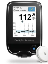 Freestyle Libre continuous glucose monitor and sensor