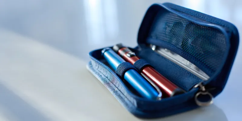 pens in a case